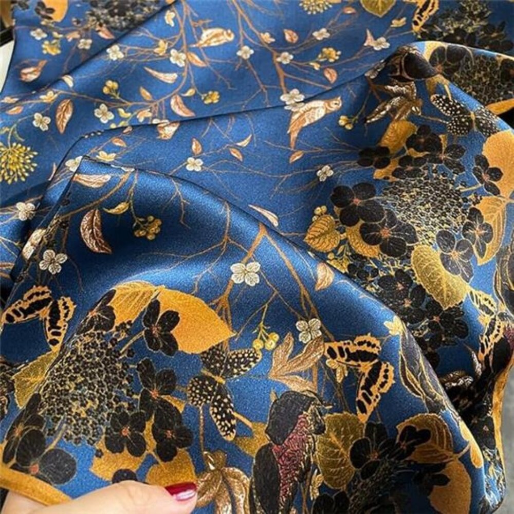 100% Pure Mulberry Silk Scarfs 27"x27" Square Scarf Women Neckerchief Headscarf - Picture 5 of 7